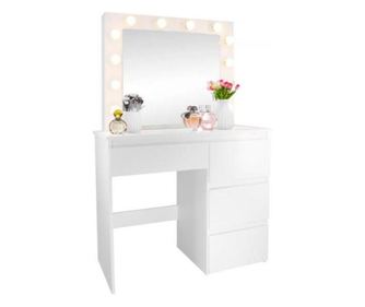 Masa de toaleta machiaj cu sertare oglinda led 90 x 40 x 140