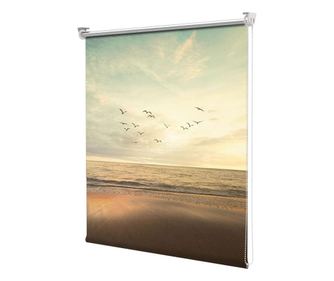 Roleta tip Jaluzea cu Rulou si sistem inclus, Peisaj cu pasari care zboara deasupra marii, Decoratiuni Casa, Latime 95 cm x Inal
