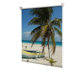 Roleta tip Jaluzea cu Rulou si sistem inclus, Barca de langa palmier, Decoratiuni Casa, Latime 95 cm x Inaltime 250 cm