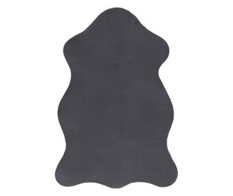 Χαλί new dolly δέρμα g4337-2 γκρι ανθρακίτης Απομίμηση γούνας κουνελιού 60x90 cm  60x90 cm