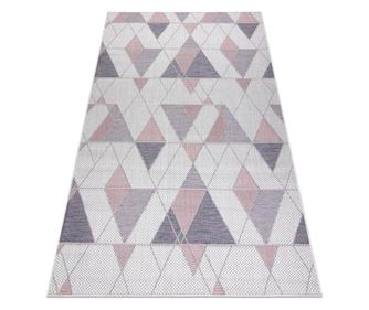 Килим SIZAL SION геометричен, триъгълници 3006 плоски тъкани ecru / розов 120x170 cm  120x170 см