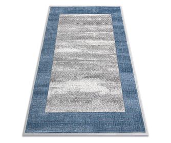 Moderní koberec NOBLE  1512 68 vzor rámu, řecký vintage - Strukturální,  dvě úrovně rouna, krémovo modrý 140x190 cm  140x190 cm