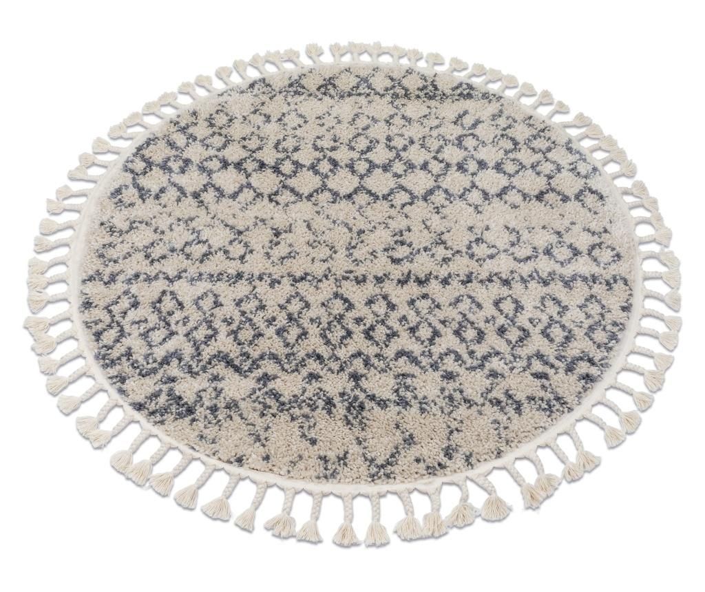 Szőnyeg BERBER AGADIR G0522 kör krém / szürke Rojt shaggy kerék 160 cm