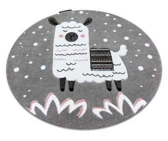 PETIT szőnyeg LAMA kör szürke kerék 140 cm P140 cm