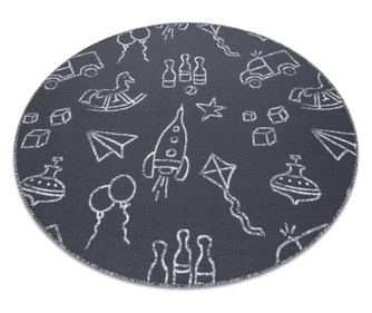 Gyerekeknek szőnyeg TOYS Játékok, szórakozás - szürke kerék 100 cm κύκλος 100 cm