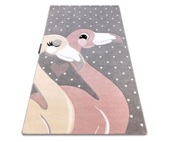 Килим PETIT FLAMINGOS фламинго СЪРЦА сив 180x270 cm  180x270 см