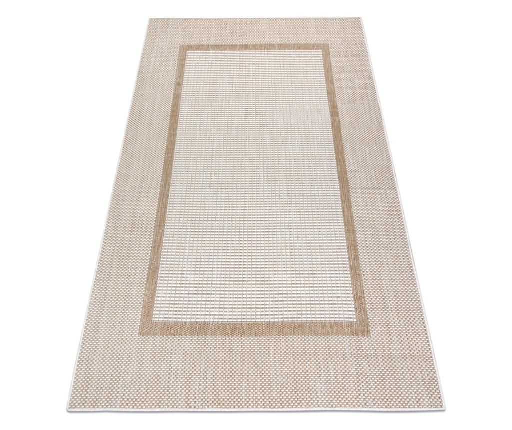 Sisal String Rug SION Frame 21782 Flat Weave Ecru / Beige 160x220 cm