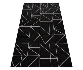 Килим SIZAL FLOORLUX 20605 черно / сребро триъгълници, геометричен 240x330 cm  240x330 см