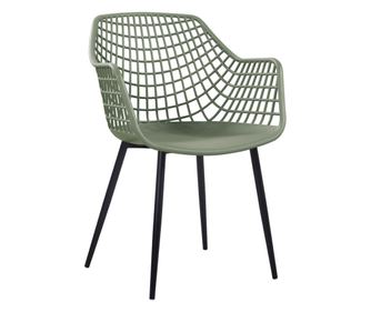 RAKI TOYAMA Scaun terasa/cafenea, polipropilena cu picioare metalice, verde/negru