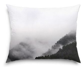 Perna decorativa Art Factory, Ceata misterioasa in munti alb-negru, Peisaje, Decoratiuni Casa, 38 x 48 cm