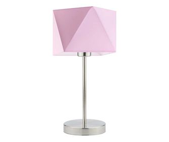 Stolna lampa WUHU brušeni čelik svijetlo ružičasta