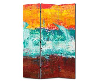 Paravan 3 piese Premium TrueColor, Art Factory, In Trei Culori, Panza pe cadru de lemn, Decoratiuni Casa, 3 Panouri de 35x180, 1