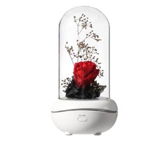 Lampa cu trandafir criogenat si functie de aromaterapie, Rose, USB, rosu