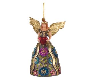 Коледна играчка Ангел със сърце