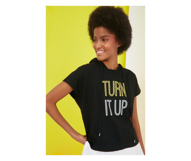 Tricou dama Trendyol, Turn It Up, negru