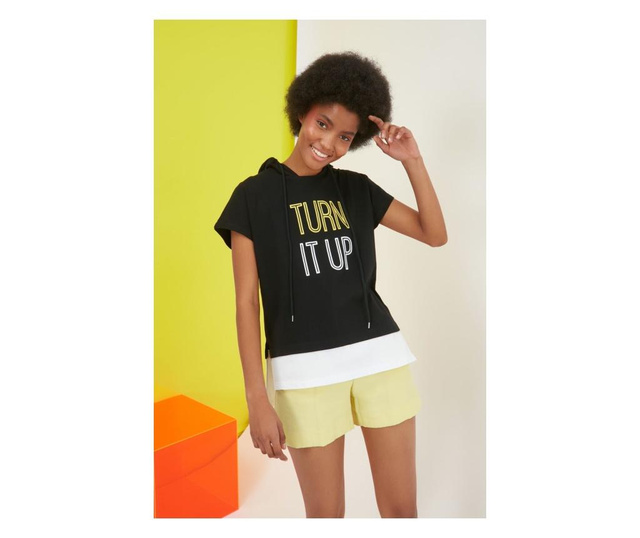 Tricou dama Trendyol, Turn It Up, negru