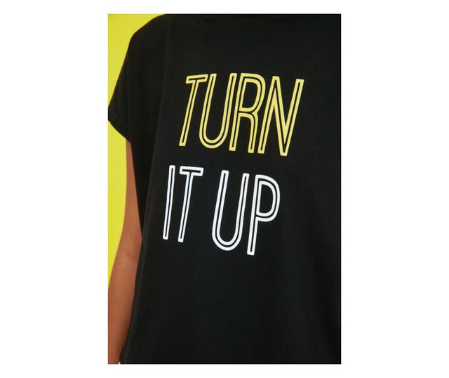 Tricou dama Trendyol, Turn It Up, negru