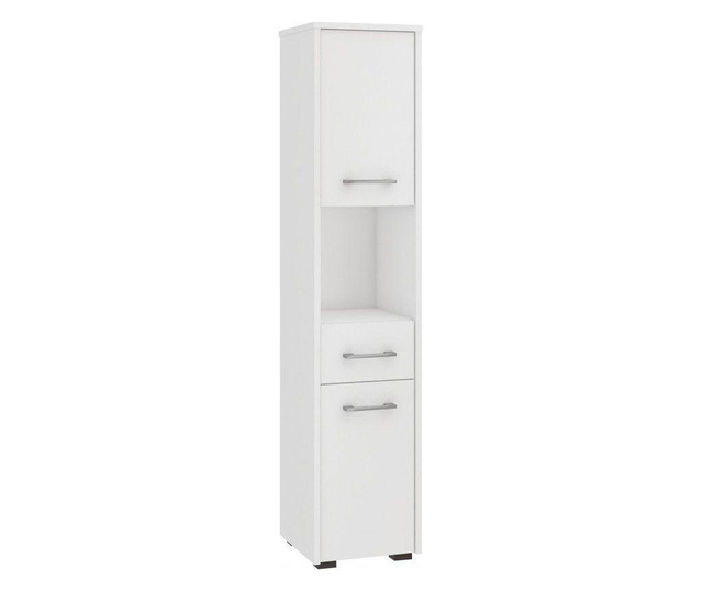 Висок шкаф за баня с 3 чекмеджета, бял