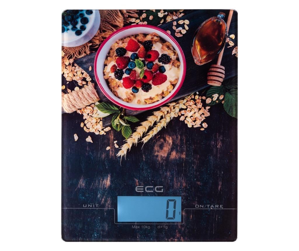 Cantar de bucatarie ECG KV 1021 Berries, 10 kg, precizie 1g, TARA, afisaj LCD, sticla securizata 3mm - 2