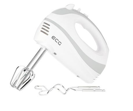 Mixer de mana ECG RS 200, 200 W, 5 viteze, functie Turbo, Alb/Gri