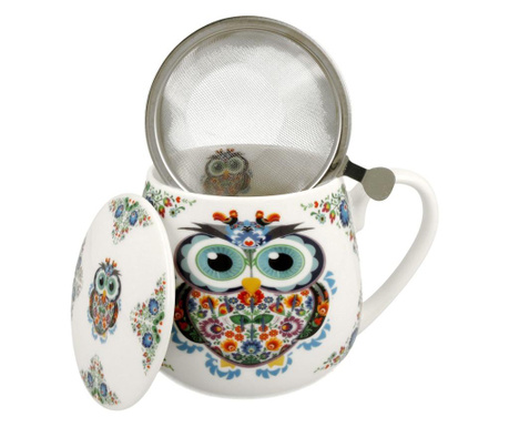 Šalica s cjedilom za čaj Ethnic Collection Ethnic Owl 430 ml
