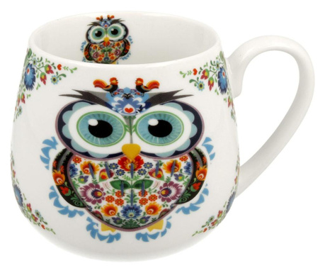 Cana Duo, Ethnic Collection Ethnic Owl, portelan, multicolor, 430 ml