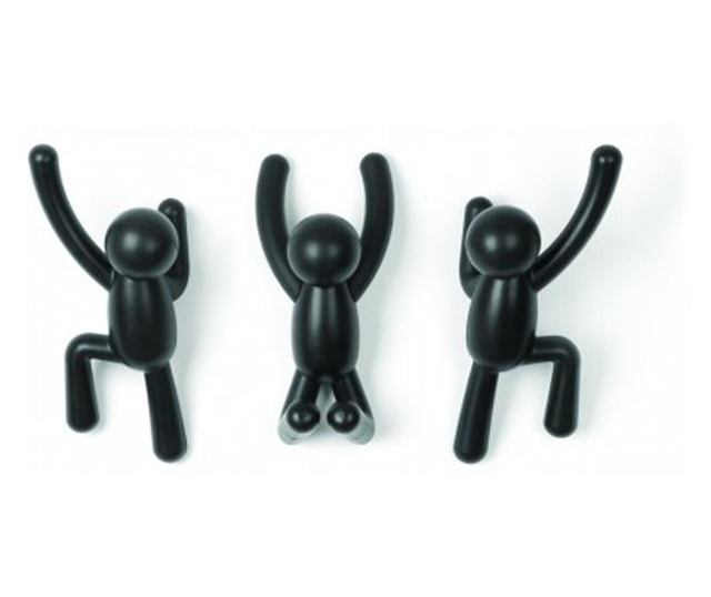 Umbra buddy hook műanyag fogas készlet, 7,6 x 16,5 x 7,6 cm, fekete 408769