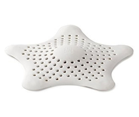 Umbra szilikon csillaghal lefogyó szűrő mosogatóhoz vagy fürdőkádhoz, 15,9 x 15,9 x 1,3 cm, fehér