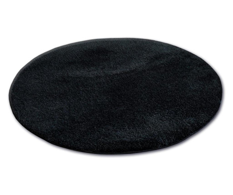 Shaggy szőnyeg kör micro fekete kerék 100 cm 100 cm