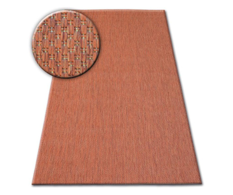 Fonott sizal flat szőnyeg 48663/120 terrakotta SIMA 60x180 cm