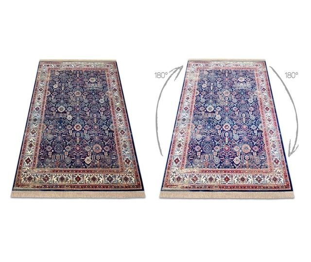 Covor Windsor 22993 ORNAMENT, VINTAGE, FRANJURI albastru inchis / fildeş 200x300 cm  200x300 cm