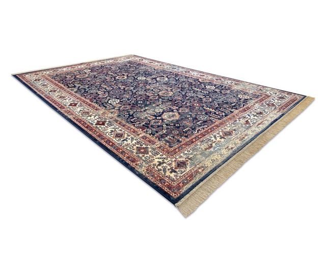 Covor Windsor 22993 ORNAMENT, VINTAGE, FRANJURI albastru inchis / fildeş 200x300 cm  200x300 cm