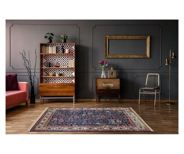 Covor Windsor 22993 ORNAMENT, VINTAGE, FRANJURI albastru inchis / fildeş 200x300 cm  200x300 cm