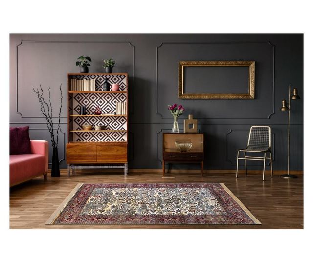 Covor Windsor 22993 ORNAMENT, VINTAGE, FRANJURI albastru fildeş / roșu 160x230 cm  160x230 cm