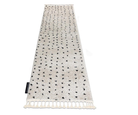 Szőnyeg, Futó szőnyegek BERBER SYLA B752 pontok krém - a konyhához és a folyosóra 80x300 cm