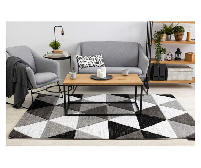 Килим ALTER Rino триъгълници сив 160x220 cm  160x220 см