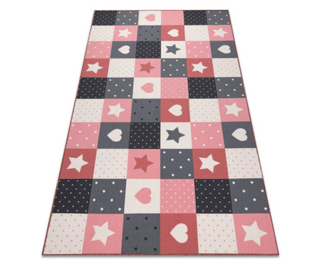 Gyerekeknek szőnyeg STARS csillagok rózsaszín / szürke 200x450 cm 200x450 cm