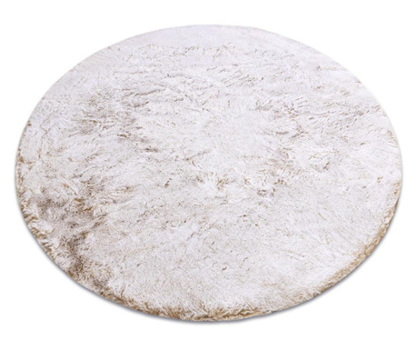 Kulatý pratelný koberec LAPIN Shaggy protiskluzový, béžový, slonová kost kruh 100 cm  κύκλος 100 cm