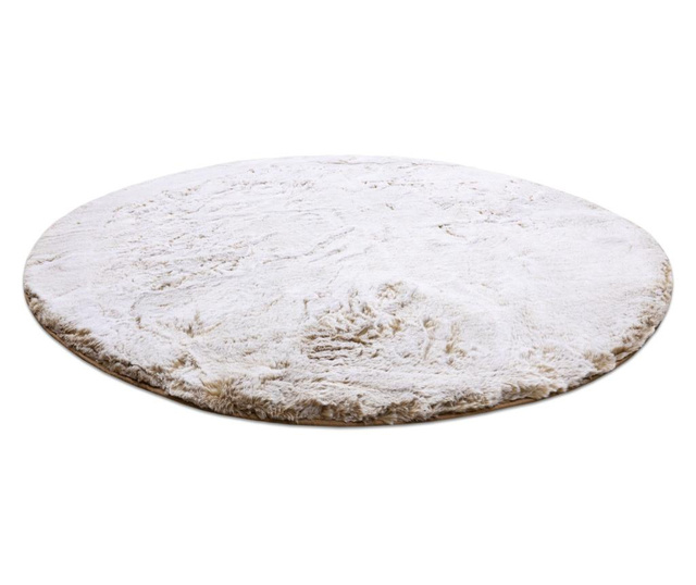 Модерен перален килим LAPIN кръг shaggy, против хлъзгане бежов / слонова кост кръг 100 cm  κύκλος 100 см