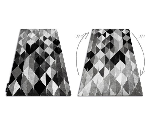 Килим INTERO PLATIN 3D триъгълници сив 280x370 cm  280x370 см