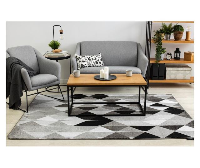 Килим INTERO PLATIN 3D триъгълници сив 280x370 cm  280x370 см