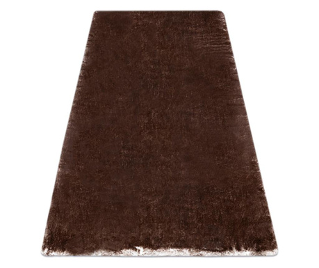 Модерен перален килим LAPIN shaggy, против слонова кост / шоколад 80x150 cm