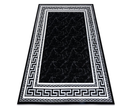 Modern GLOSS szőnyeg 2813 87 elegáns, keret, görög fekete / szürke 280x370 cm