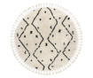 Covor Berber TETUAN B751 cerc zigzag cremă Franjuri shaggy cerc 120 cm