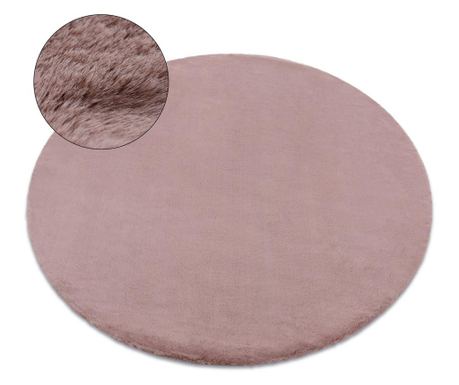 BUNNY Pink Round Rug - Faux Rabbit Fur - 80 cm