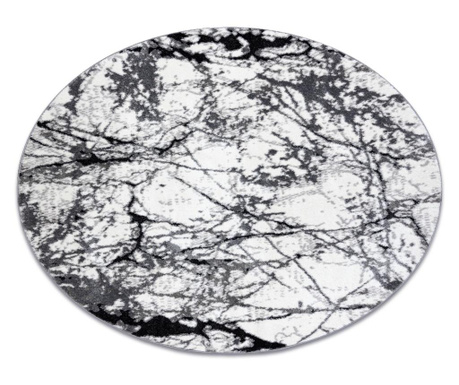 Covor modern COZY 8871 Cerc, Marble, Marmură - structural două niveluri de lână gri cerc 160 cm  P160 cm