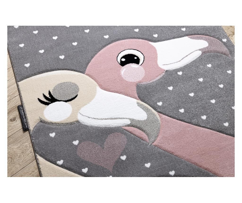 Килим PETIT FLAMINGOS фламинго СЪРЦА сив 160x220 cm  160x220 см - 5