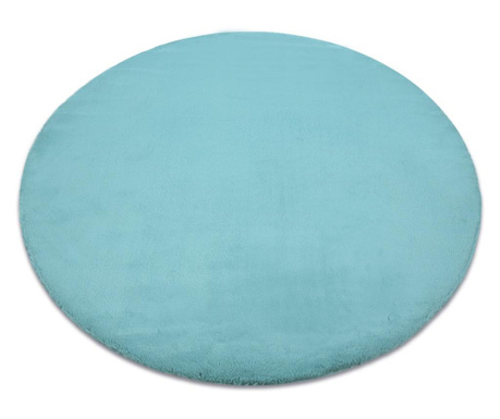 Kulatý koberec BUNNY aqua modrý, imitace králíčí kožešiny kruh 80...