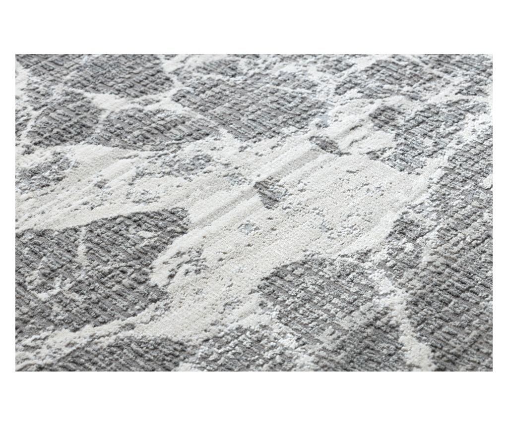 модерен килим REBEC ресни 51186B мрамор - две нива на руно сметана / сив 280x370 cm  280x370 см - 5