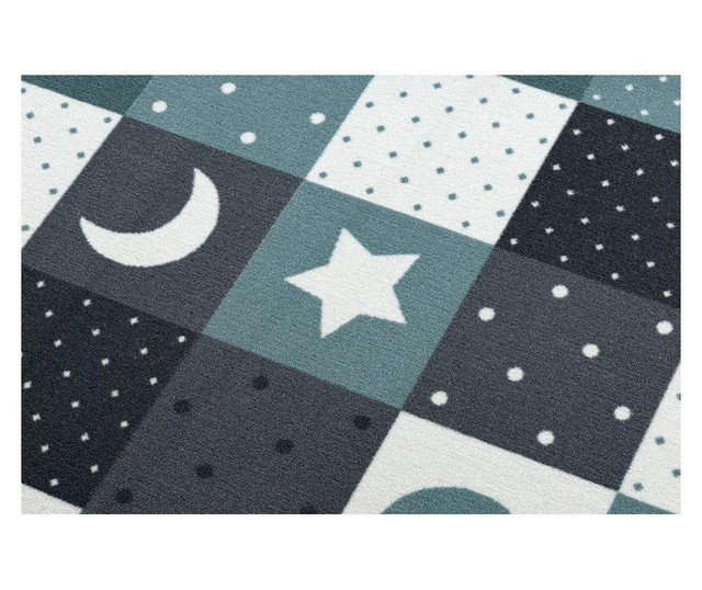 килим за деца STARS звезди тюркоаз / сив 100x150 cm  100x150 см
